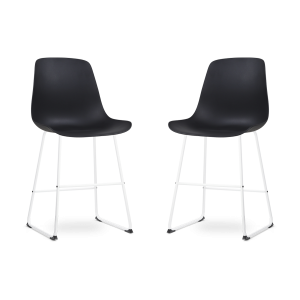 Nolon Nino-Pip barkruk zwart – wit onderstel – 65 cm – set van 2 Nolon Nino-Pip barkruk zwart – wit onderstel – 65 cm – set van 2