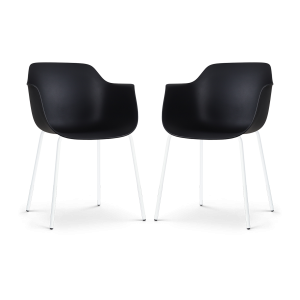 Nolon Nora-Puk Eetkamerstoelen Set van 2 – Zwart – Wit Onderstel Nolon Nora-Puk Eetkamerstoelen Set van 2 – Zwart – Wit Onderstel