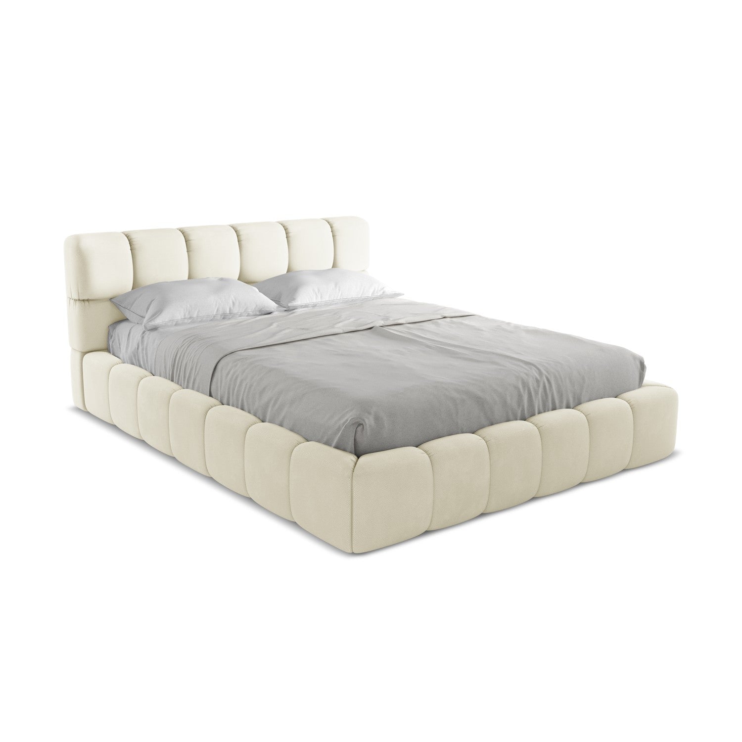 LaMiaSofa Bed met opbergruimte Roma - chenille stof - beige - 180x228x