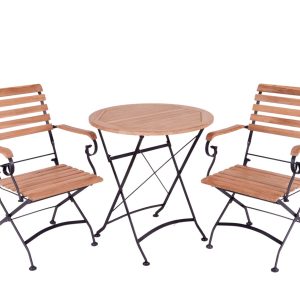 MaximaVida inklapbare ronde acacia bistroset Toscana 70 cm zwart- stoe MaximaVida inklapbare ronde acacia bistroset Toscana 70 cm zwart- stoe