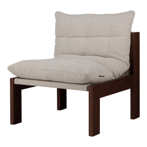 noo.ma Huno Lounge Chair – bouclé fauteuil, hout, Cocoa Brown & Desert noo.ma Huno Lounge Chair – bouclé fauteuil, hout, Cocoa Brown & Desert