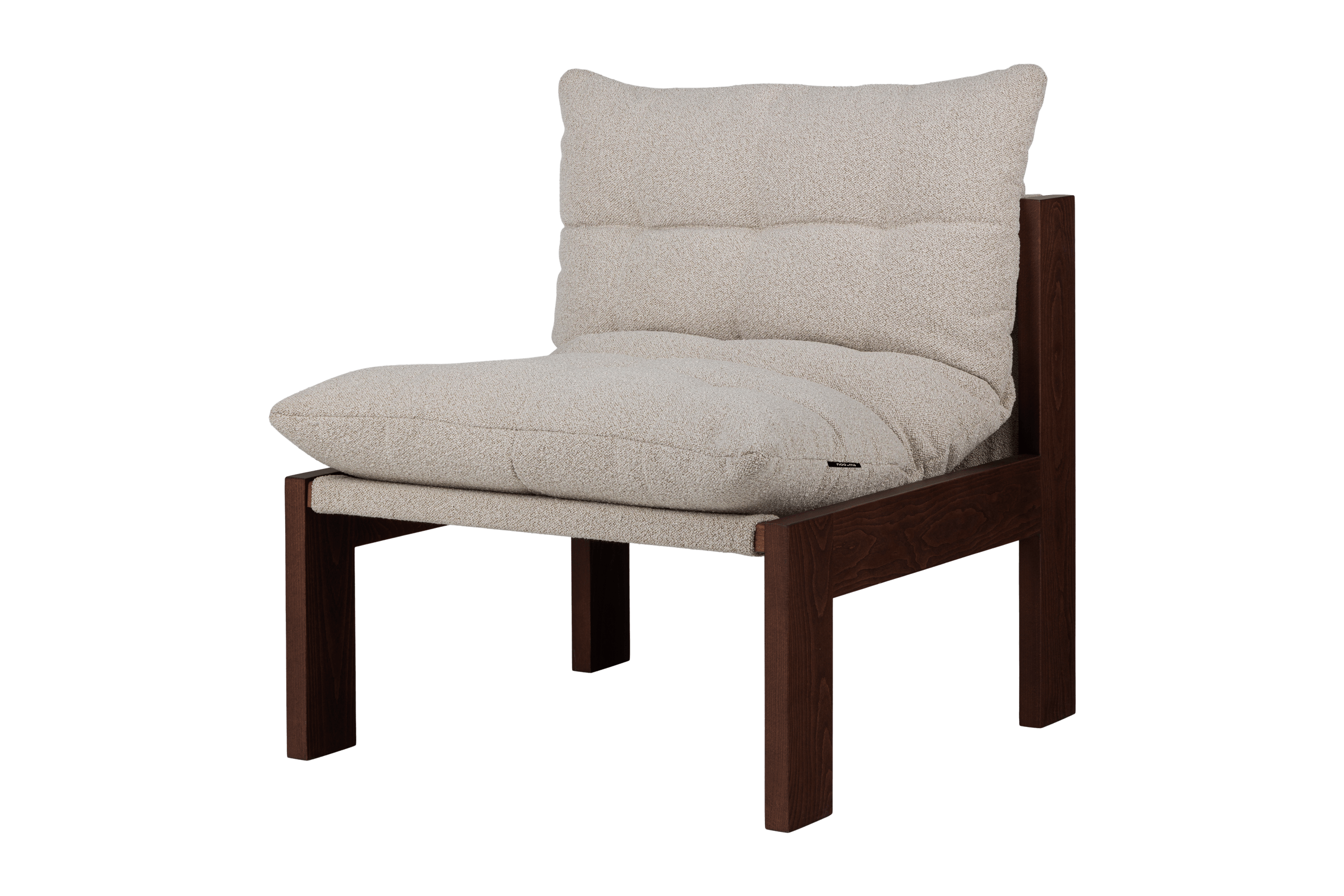 noo.ma Huno Lounge Chair - bouclé fauteuil, hout, Cocoa Brown & Desert