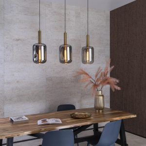 Lucide hanglamp JOANET – 3xE27 – Fumé Lucide hanglamp JOANET – 3xE27 – Fumé