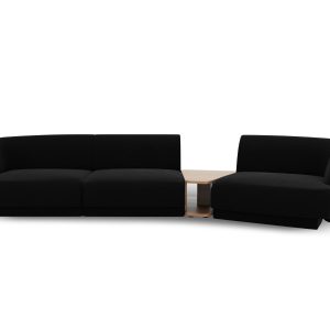 Micadoni Rechte modulaire bank Miley 3-zits, flueel, zwart – 126x303x7 Micadoni Rechte modulaire bank Miley 3-zits, flueel, zwart – 126x303x7