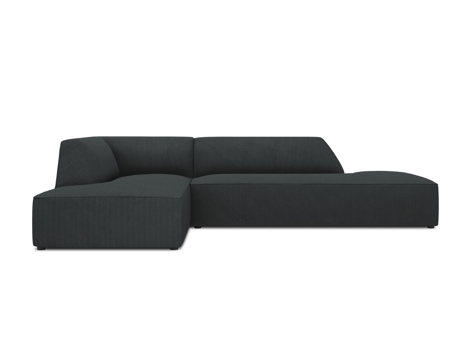 Micadoni linker hoekbank Ruby 4-zits, ribfluwelen, zwart - 180x273x69c