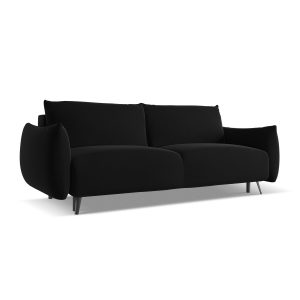 LaMiaSofa 3-zits slaapbank Genova – velours – zwart – 230x105x86 LaMiaSofa 3-zits slaapbank Genova – velours – zwart – 230x105x86