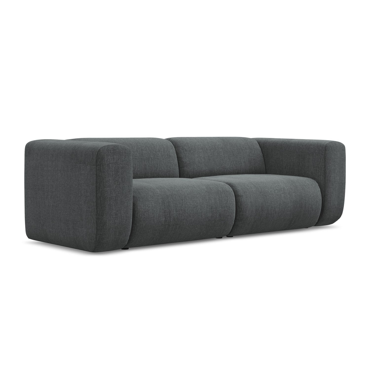 LaMiaSofa 3-zits bank Bari - chenille stof - grafiet - 228x89x70