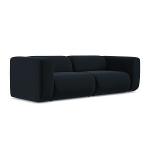 LaMiaSofa 3-zits bank Bari – velours – koningsblauw – 228x89x70