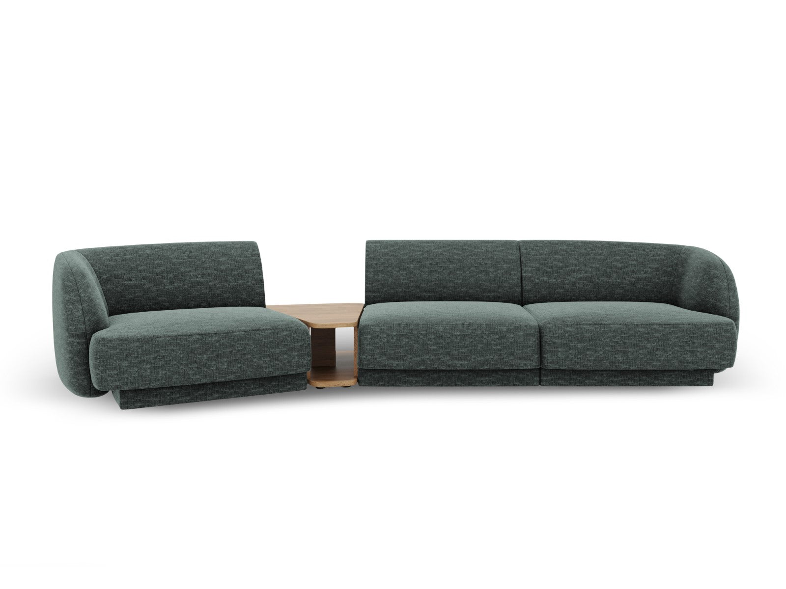 Micadoni linker modulaire bank Miley 3-zits, chenille, olie - 126x303x