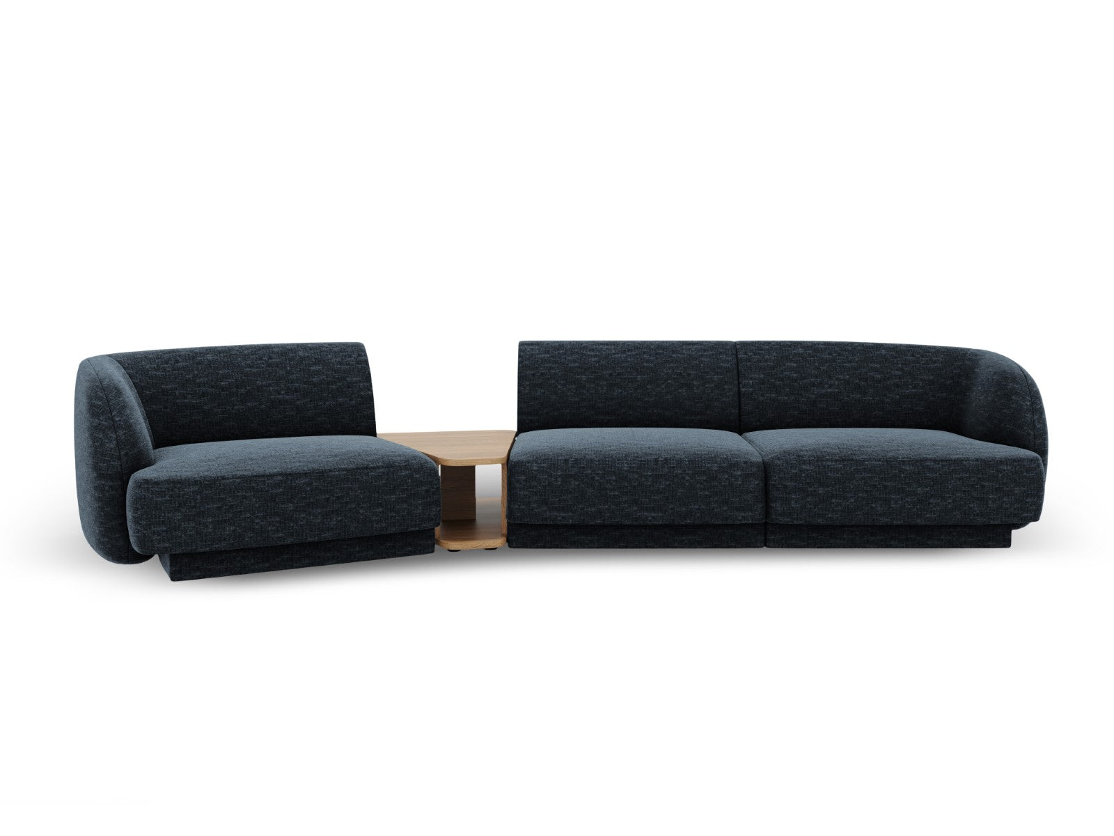 Micadoni linker modulaire bank Miley 3-zits, chenille, koningsblauw -