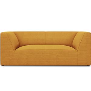 Micadoni Bank Ruby 2-zits, structurele stof, geel – 93x174x69cm Micadoni Bank Ruby 2-zits, structurele stof, geel – 93x174x69cm