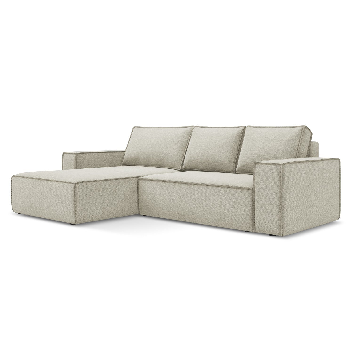 LaMiaSofa hoekbank links Livorno - textuurstof - lichtbeige - 290x185x