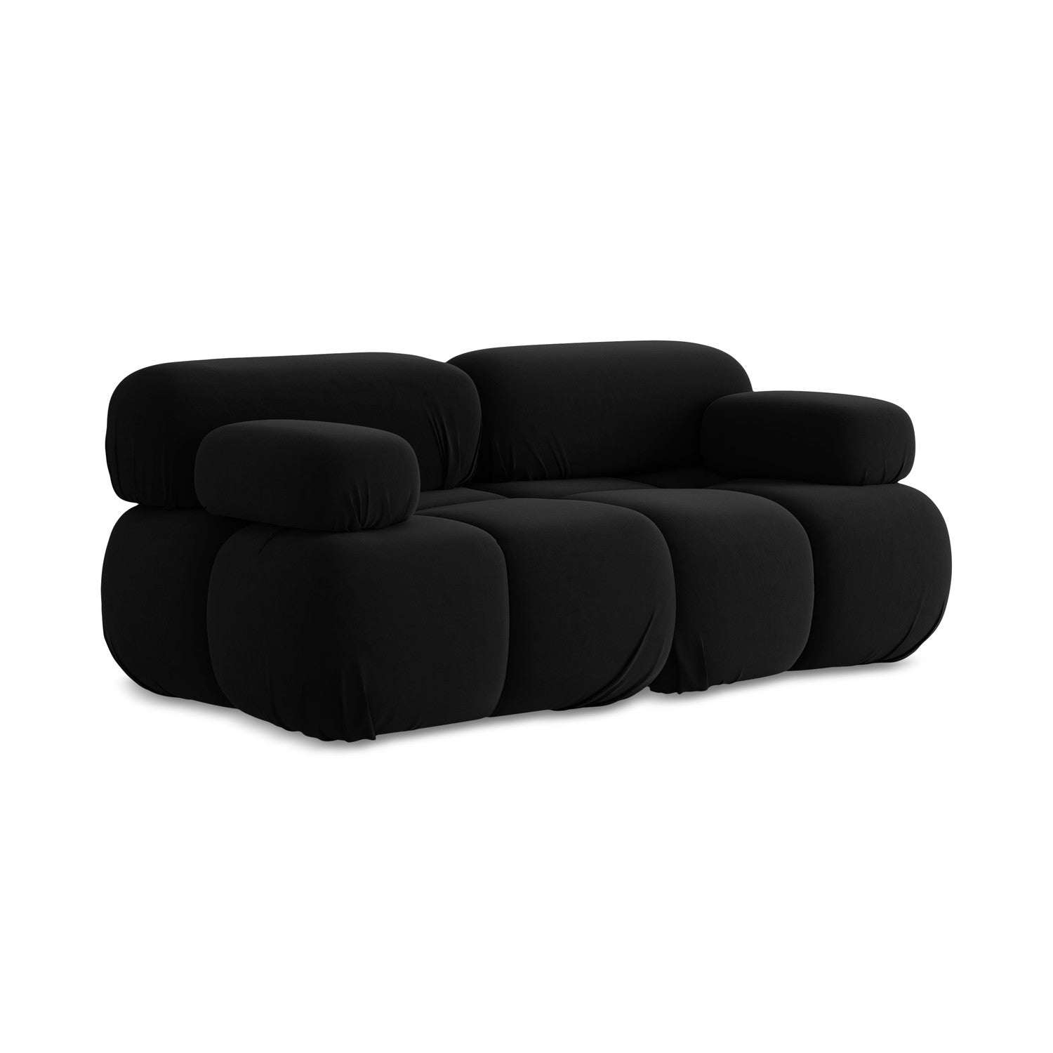 LaMiaSofa Tweezits modulaire bank Sanremo - velours - zwart - 190x96x7