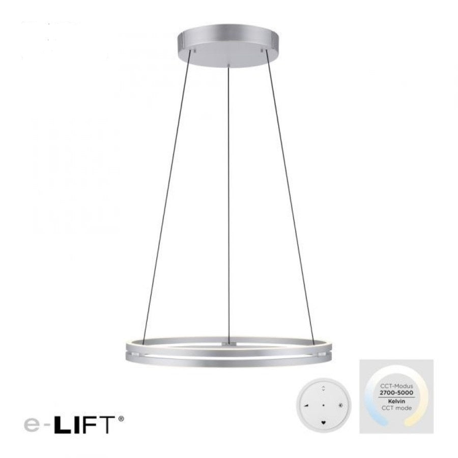 Neuhaus PURE hanglamp E-Loop - 2 lichts - 70 x 350 cm - mat chroom