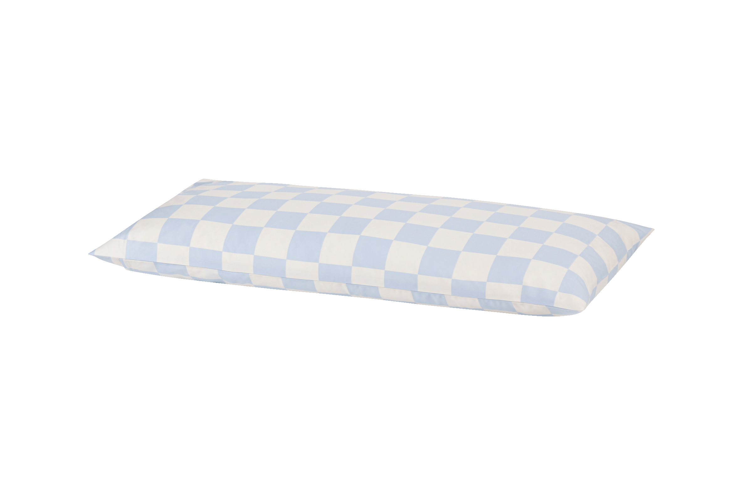 noo.ma Plu kussensloop - katoensatijn 300 TC, 50 x 80 cm, babyblauw-wi