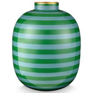 Pip Studio Bloemenvaas – Ronde Vorm – Groen – Metaal – 32 cm Pip Studio Bloemenvaas – Ronde Vorm – Groen – Metaal – 32 cm