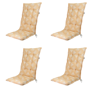 Madison tuinstoelkussen hoge rug Napels – geel – 123x50x5cm – set van Madison tuinstoelkussen hoge rug Napels – geel – 123x50x5cm – set van