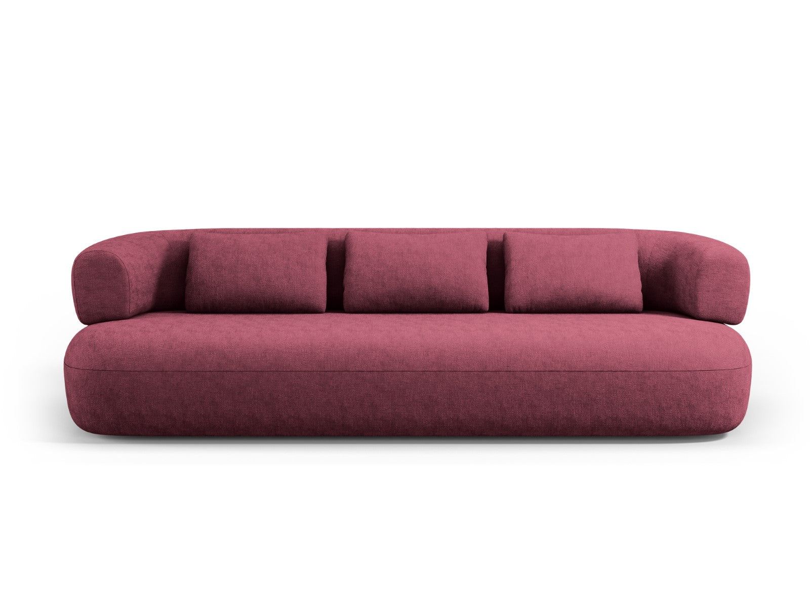 Micadoni Bank Jenny 4-zits, chenille, karmozijnrood - 90x226x73cm