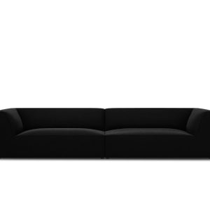 Micadoni Bank Ruby 4-zits, flueel, zwart – 93x302x69cm Micadoni Bank Ruby 4-zits, flueel, zwart – 93x302x69cm