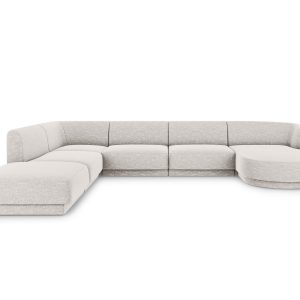 Micadoni Panoramische hoekbank links Miley 6-zits, chenille, lichtgrij Micadoni Panoramische hoekbank links Miley 6-zits, chenille, lichtgrij