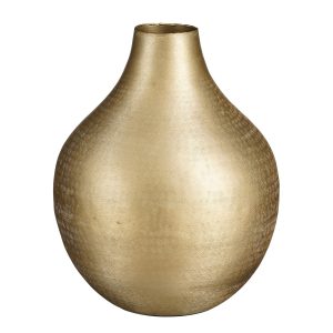 Mica Decorations Kyan Vaas – H31 x Ø25 cm – Aluminium – Champagne Mica Decorations Kyan Vaas – H31 x Ø25 cm – Aluminium – Champagne