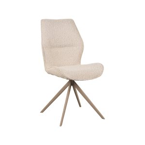 LABEL51 Eetkamerstoel Comfy – Naturel/Taupe – Zithoogte 47cm – Set van