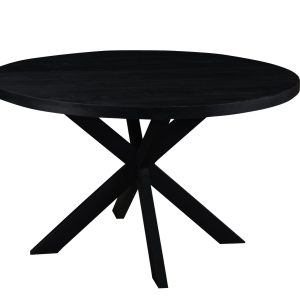 Livingfurn eetkamertafel mangohout – 120cm – zwart