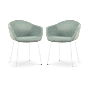 Nolon Nora-Otis Eetkamerstoelen Set van 2 – Zacht Groen – Witte Poten Nolon Nora-Otis Eetkamerstoelen Set van 2 – Zacht Groen – Witte Poten