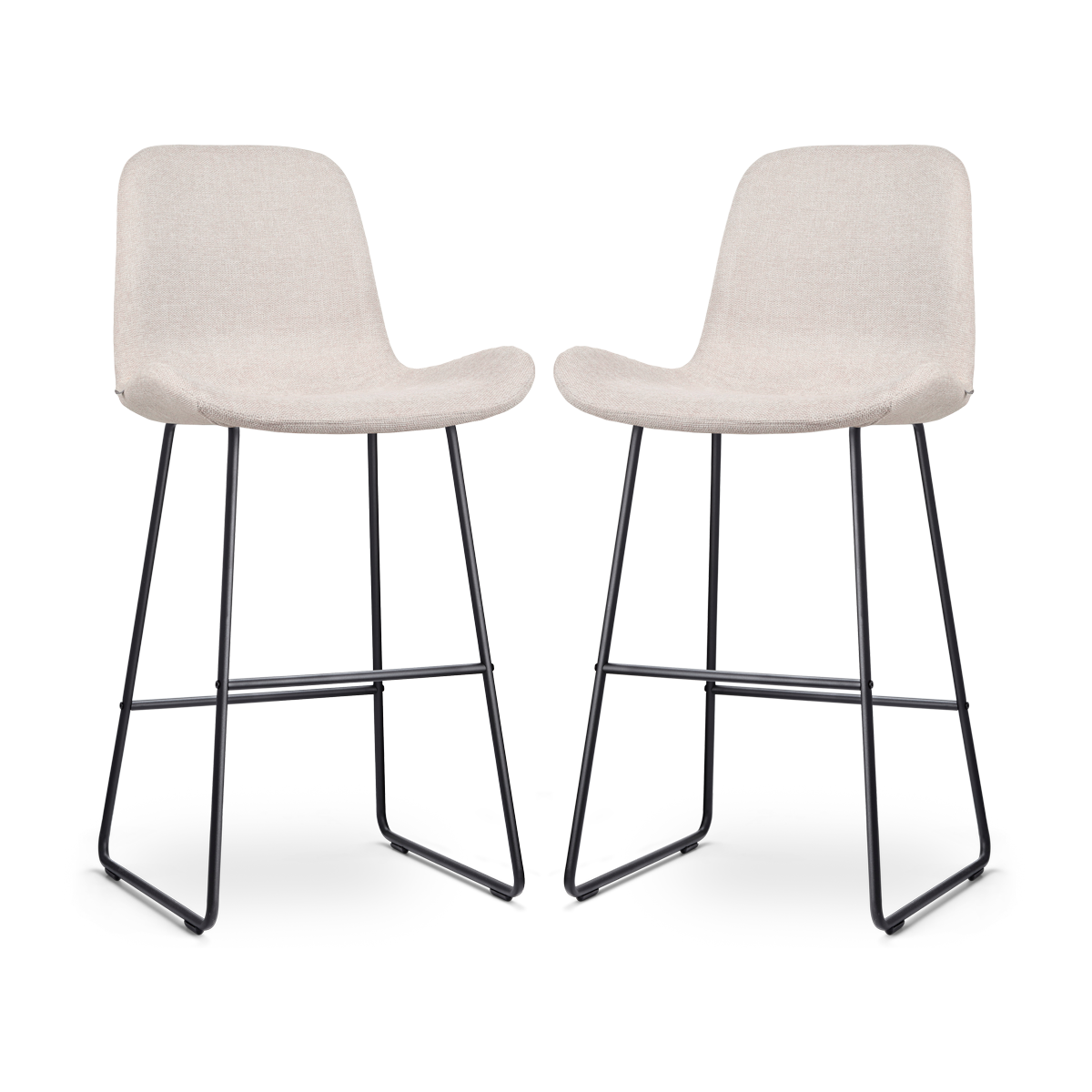 Nolon Nino-Fé Barkrukken Set van 2 - Beige - Zwart - 75 cm