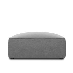 Micadoni Poef Ruby flueel, grijs – 93x93x40cm Micadoni Poef Ruby flueel, grijs – 93x93x40cm