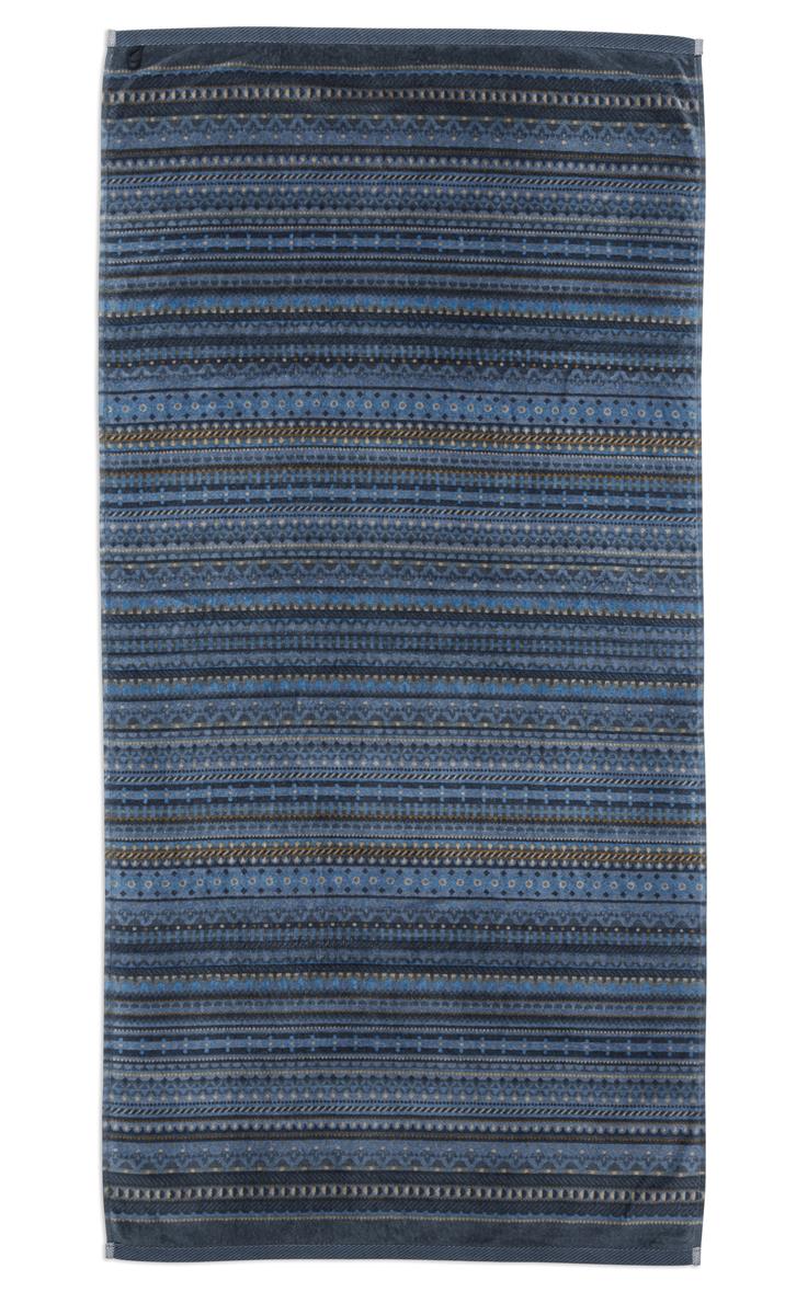 Pip Studio badlaken Geometric Print - 70x140 cm - donker blauw
