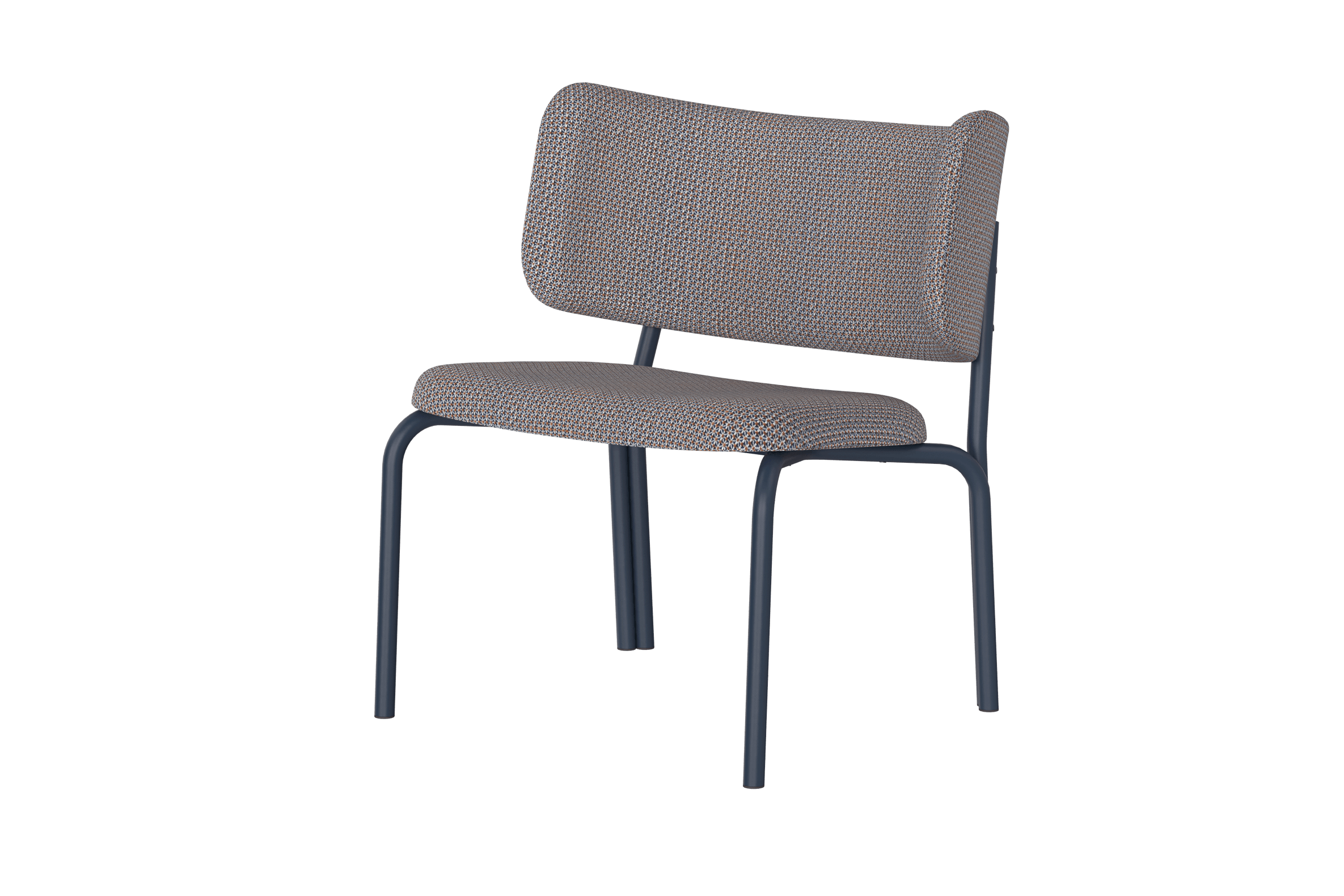 noo.ma Kei Lounge Chair - gestoffeerde design fauteuil, metaal en 100%