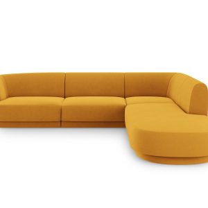 Micadoni rechter hoekbank Miley 6-zits, flueel, geel – 248x255x70cm Micadoni rechter hoekbank Miley 6-zits, flueel, geel – 248x255x70cm
