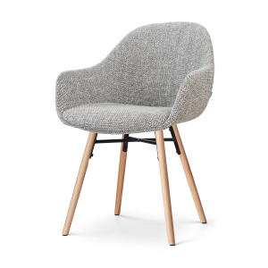 Nolon Nena-Mae eetkamerstoel grijs blend – houten onderstel Nolon Nena-Mae eetkamerstoel grijs blend – houten onderstel