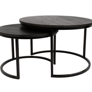 MaximaVida salontafel set Chicago zwart 58 en 45 cm – pinewood fineer MaximaVida salontafel set Chicago zwart 58 en 45 cm – pinewood fineer