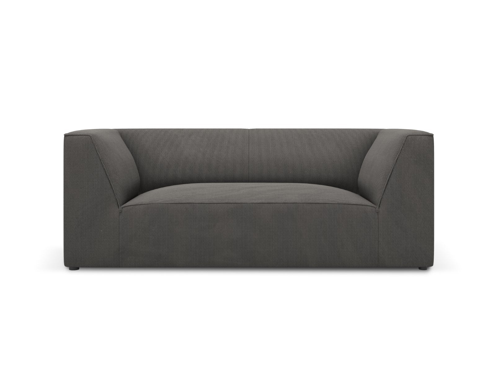 Micadoni Bank Ruby 2-zits, ribfluwelen, donkergrijs - 93x174x69cm