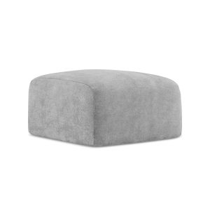 LaMiaSofa Poef Savona – chenille stof – lichtgrijs – 65x65x40 LaMiaSofa Poef Savona – chenille stof – lichtgrijs – 65x65x40