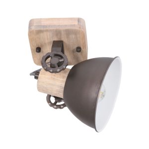 Mexlite spot gearwood – 1 lichts – 15x 17 cm – antraciet Mexlite spot gearwood – 1 lichts – 15x 17 cm – antraciet