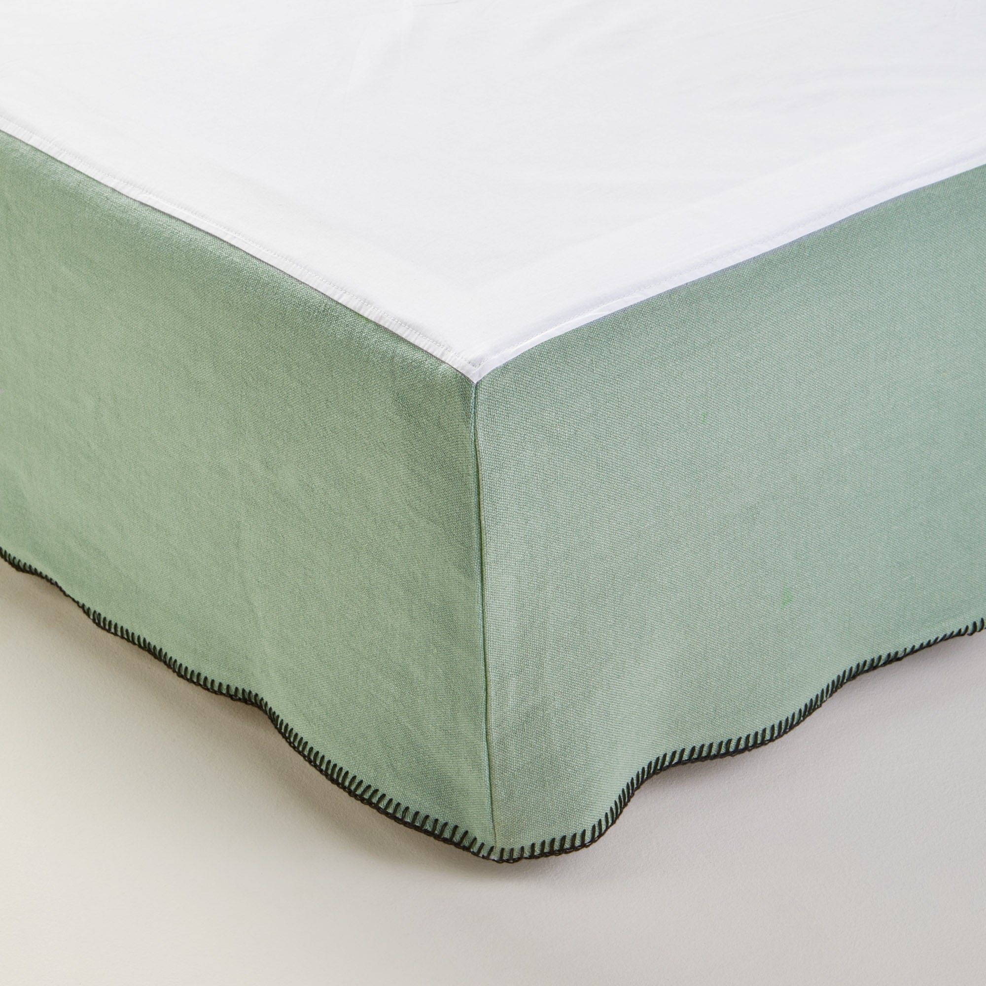 Madura Hoes voor boxspring Nino groen van grijs en zwarte slinger 90x2