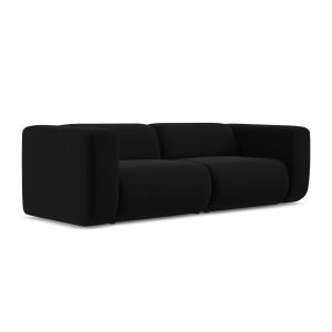 LaMiaSofa 3-zits bank Bari – velours – zwart – 228x89x70