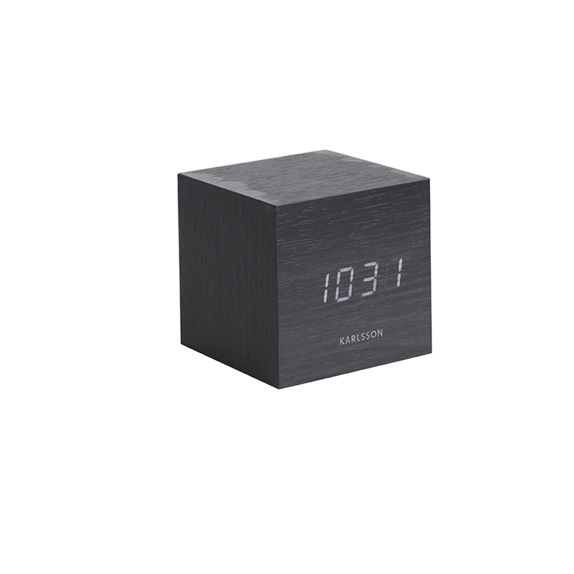 Karlsson wekker - zwart - 8x8x8cm - Vaderdag - Vaderdagcadeau - Vaderd