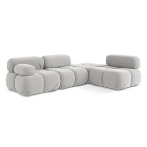 LaMiaSofa hoekbank rechts Sanremo – velours – zilver – 285x190x70 LaMiaSofa hoekbank rechts Sanremo – velours – zilver – 285x190x70
