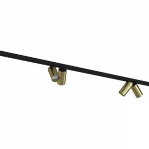 Nowodvorski railsysteem Mono – 8 lichts – 300 x 11 cm – zwart – goud Nowodvorski railsysteem Mono – 8 lichts – 300 x 11 cm – zwart – goud