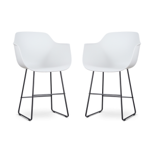Nolon Nino-Puk barkruk wit – zwart onderstel – 65 cm – set van 2 Nolon Nino-Puk barkruk wit – zwart onderstel – 65 cm – set van 2
