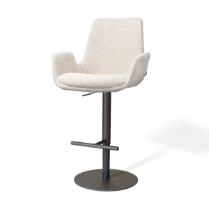 Nolon Niva-Eef tulp barkruk bouclé beige verstelbaar – zwarte poten Nolon Niva-Eef tulp barkruk bouclé beige verstelbaar – zwarte poten
