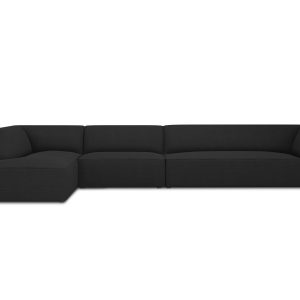 Micadoni linker hoekbank Ruby 5-zits, structurele stof, zwart – 180×36 Micadoni linker hoekbank Ruby 5-zits, structurele stof, zwart – 180×36