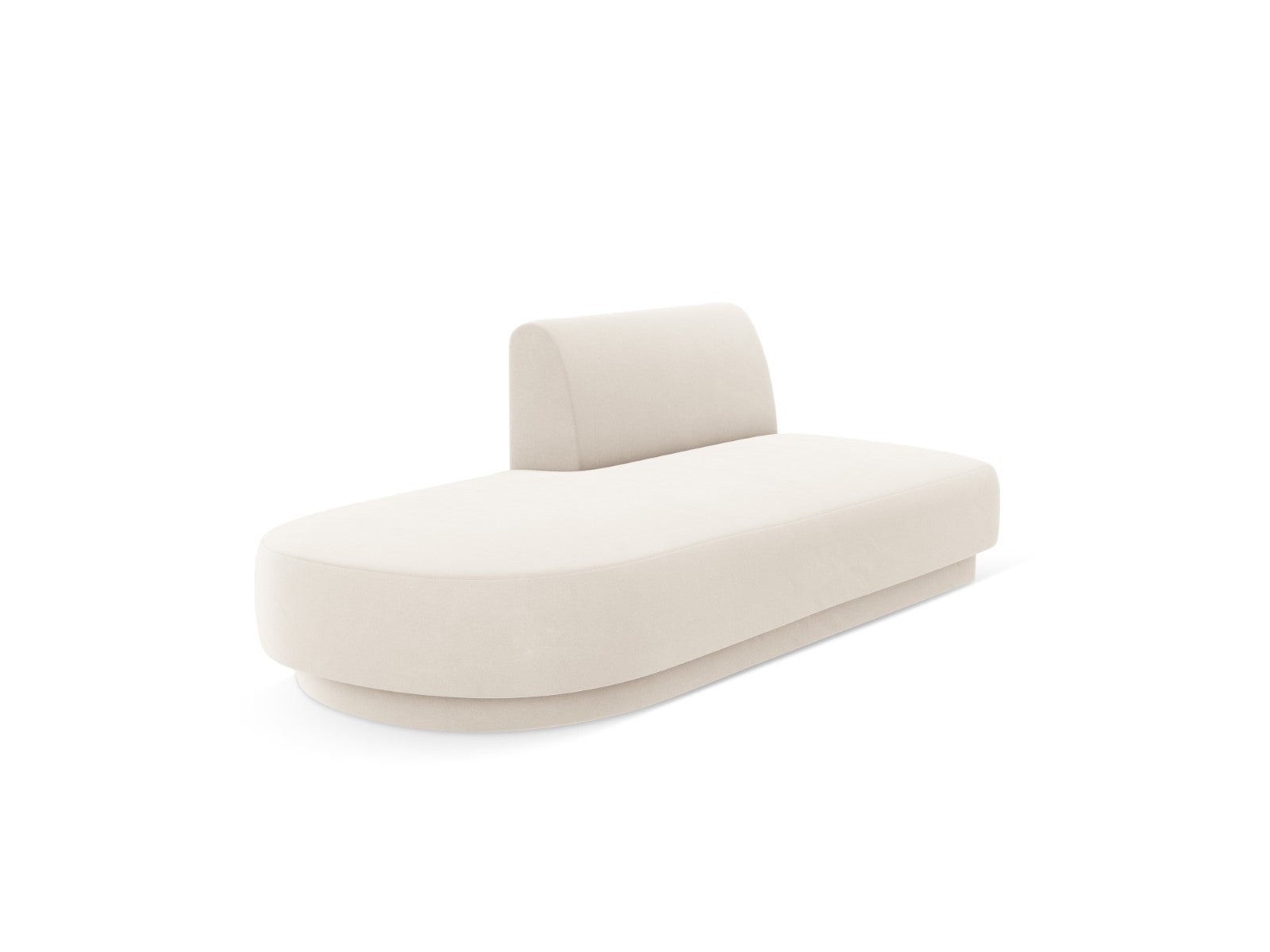 Micadoni Module Miley 2-zits, flueel lichtbeige - 90x158x70cm