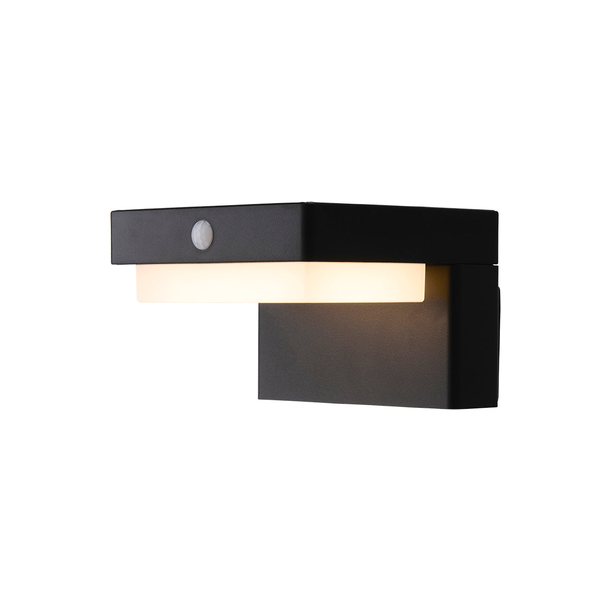 Lighto - Wandlamp zwart solar voor buiten – Oplaadbaar – Werkt op zonn