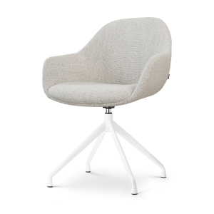 Nolon Nola-Mae Eetkamerstoel Beige Gemêleerd – Draaibaar Wit Onderstel Nolon Nola-Mae Eetkamerstoel Beige Gemêleerd – Draaibaar Wit Onderstel