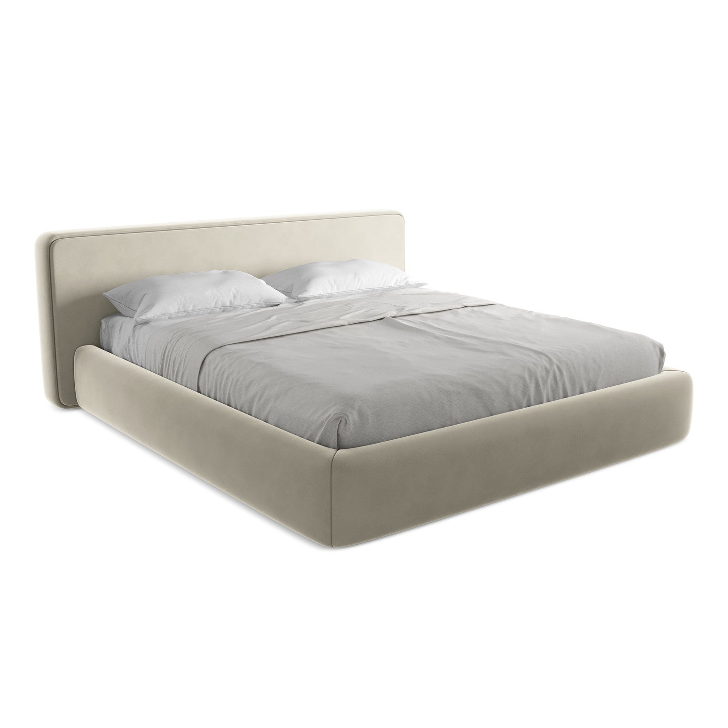 LaMiaSofa Bed met opbergruimte Firenze - velours - parel - 220x225x82